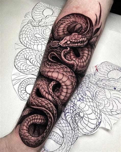 realistic snake tattoo